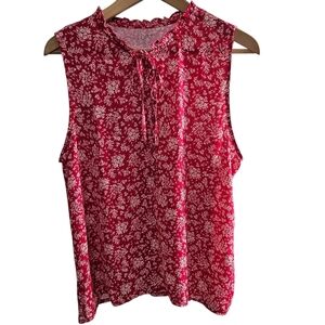 Loft Outlet Floral Red Sleeveless Top